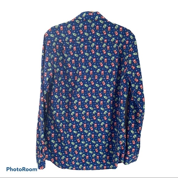 Simon Banks X-Mas print Button down Men's Shirt-S - Picture 2 of 10